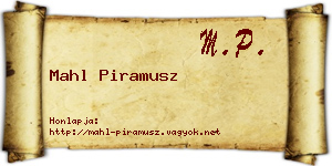 Mahl Piramusz névjegykártya